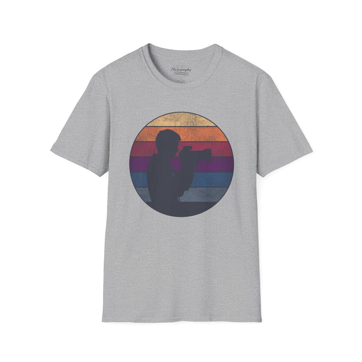 0035. Retro Sunset Silhouette Of A Photographer Unisex T-Shirt