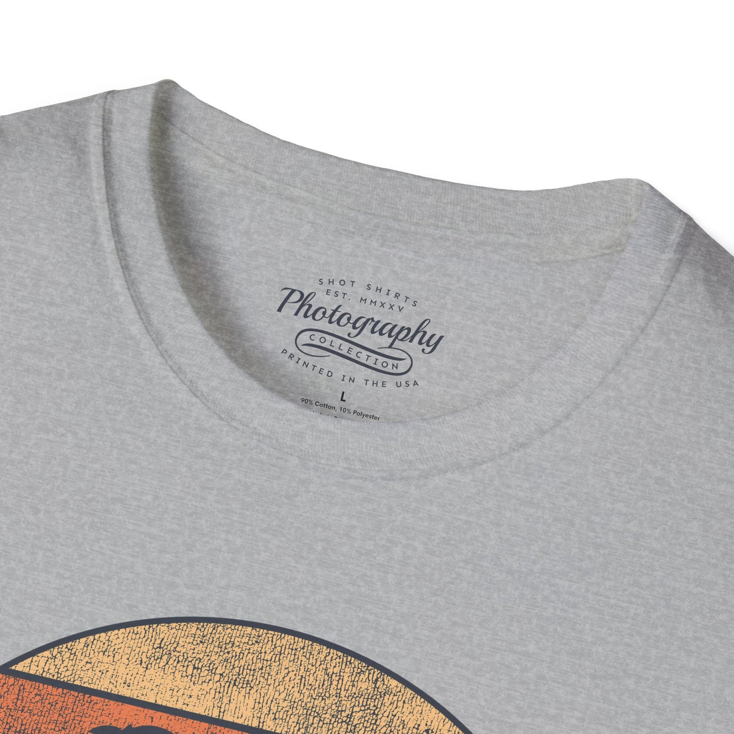 0035. Retro Sunset Silhouette Of A Photographer Unisex T-Shirt