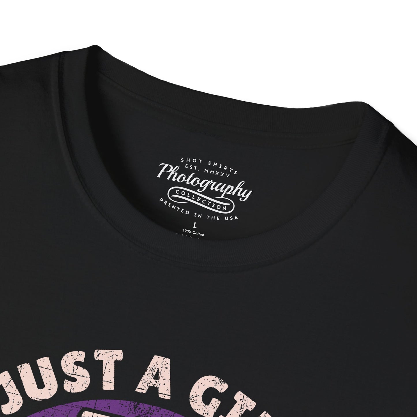 0097. Just A Girl Who Loves Photography Retro Sunset Unisex T-Shirt