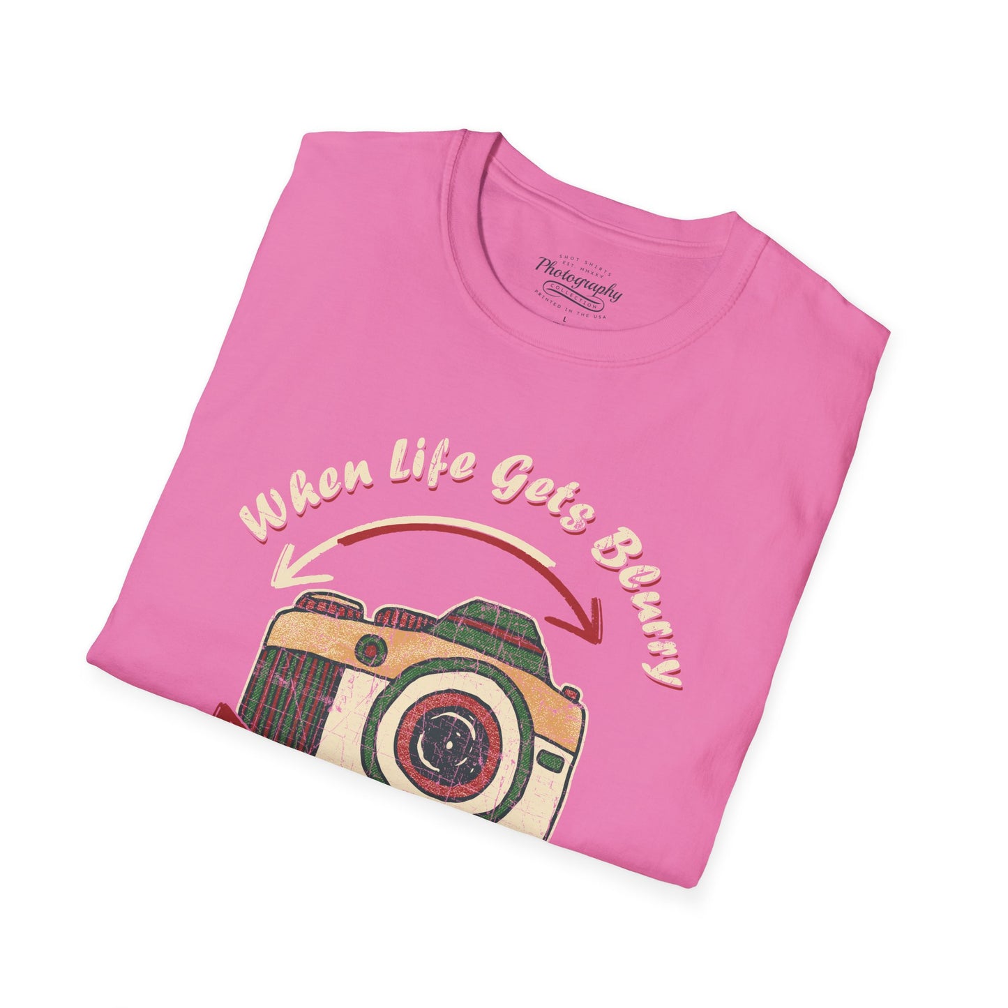 0062. When Life Gets Blurry Adjust Your Focus Retro Photo Camera Unisex T-Shirt
