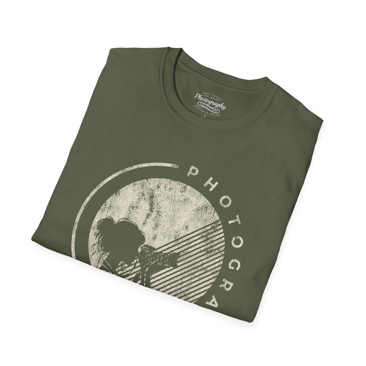 0065. Grunge Girl Photographer Silhouette Unisex T-Shirt