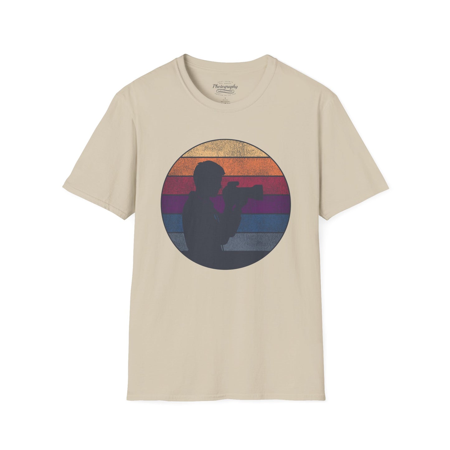 0035. Retro Sunset Silhouette Of A Photographer Unisex T-Shirt