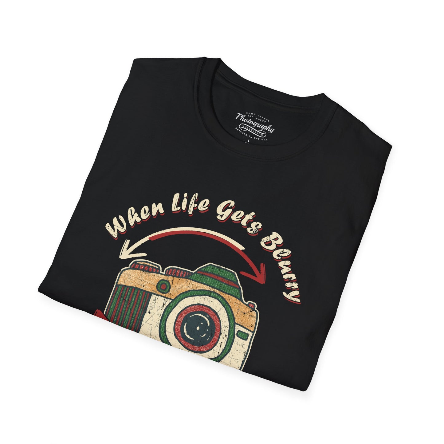 0062. When Life Gets Blurry Adjust Your Focus Retro Photo Camera Unisex T-Shirt