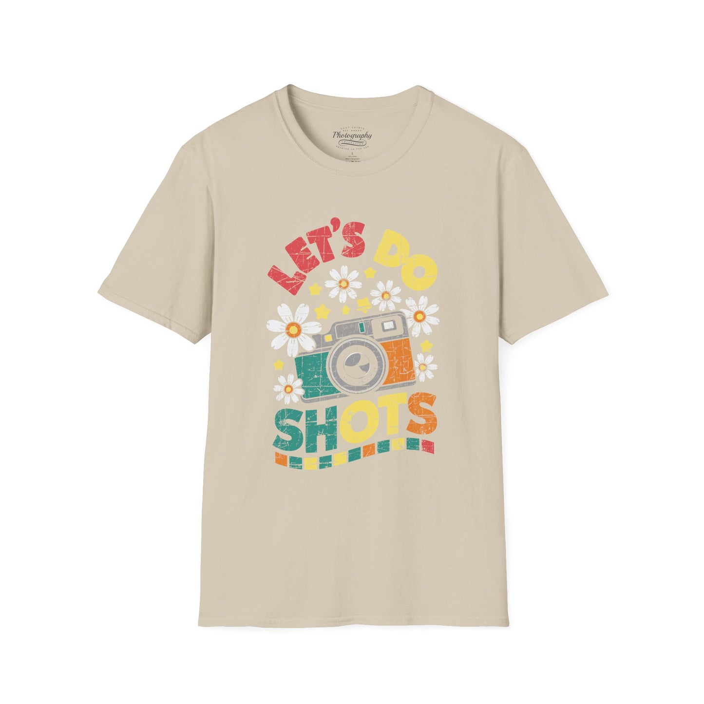 0100. Let's Do Shots Flowers Photo Camera Unisex T-Shirt