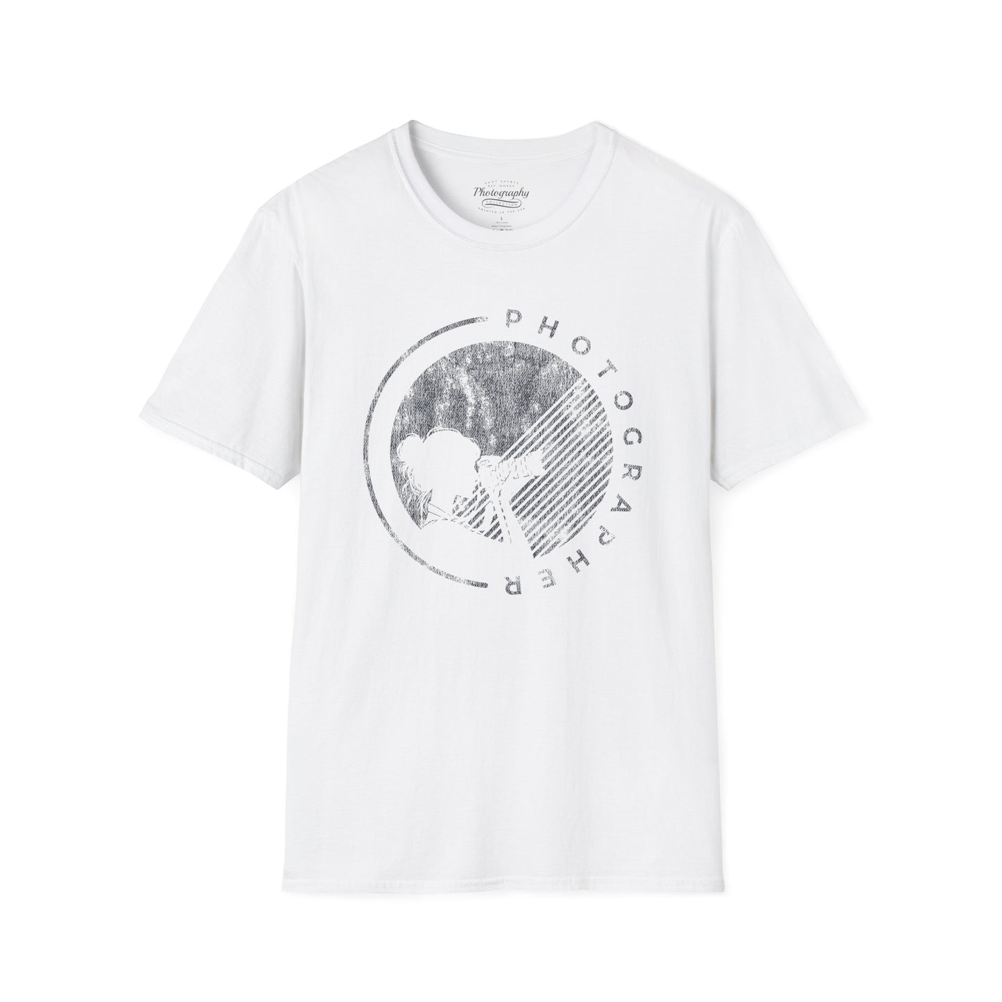 0065. Grunge Girl Photographer Silhouette Unisex T-Shirt