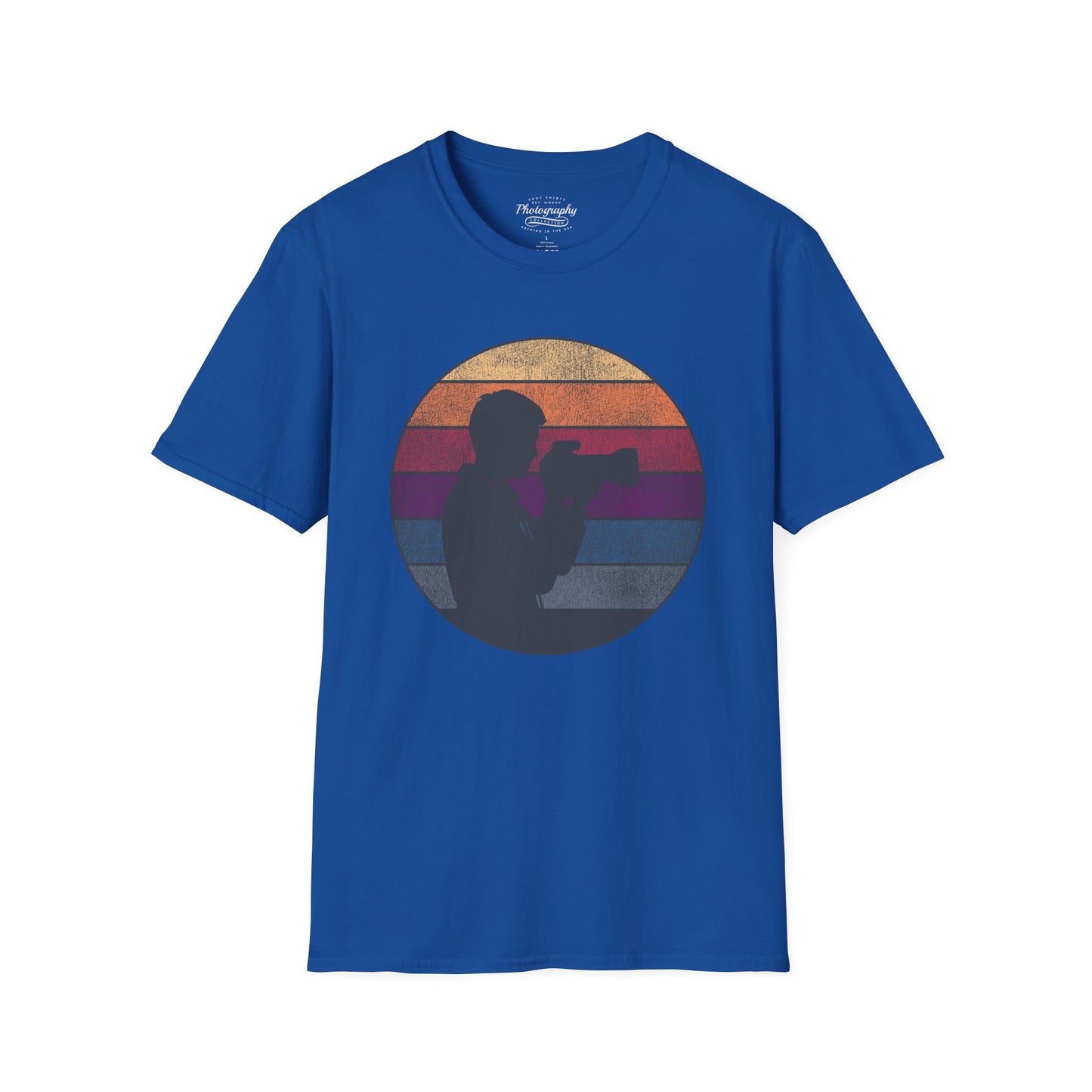 0035. Retro Sunset Silhouette Of A Photographer Unisex T-Shirt