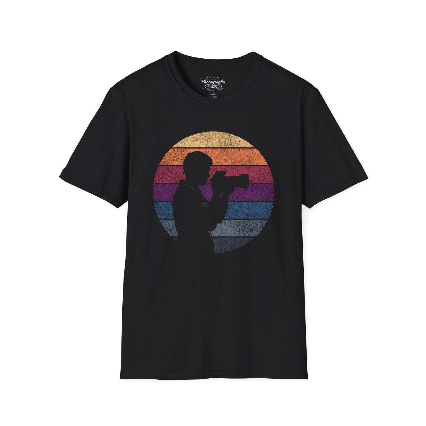 0035. Retro Sunset Silhouette Of A Photographer Unisex T-Shirt