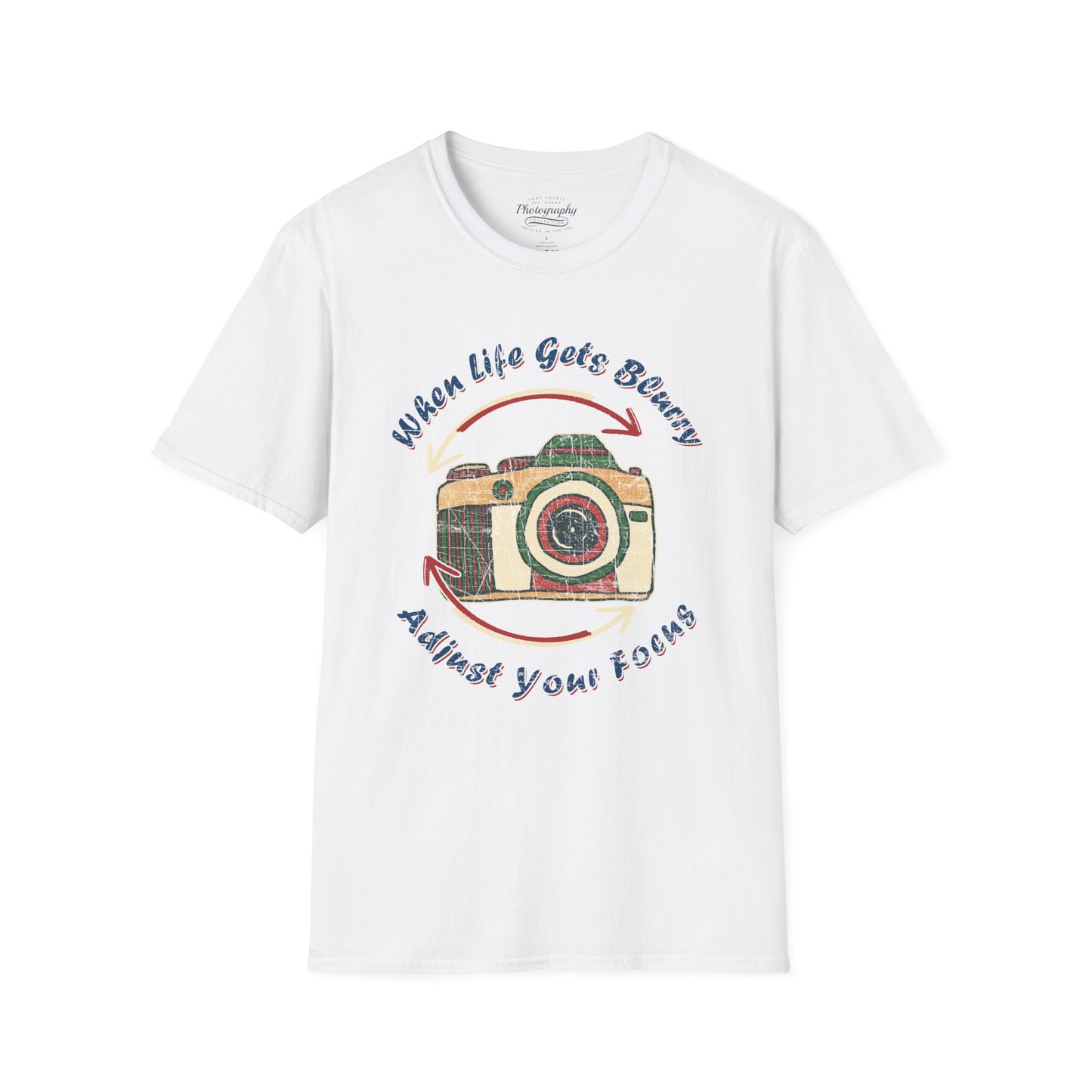 0062. When Life Gets Blurry Adjust Your Focus Retro Photo Camera Unisex T-Shirt