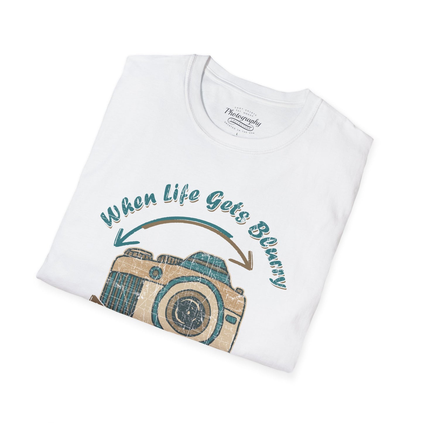 0063. When Life Gets Blurry Adjust Your Focus Retro Photo Camera Unisex T-Shirt