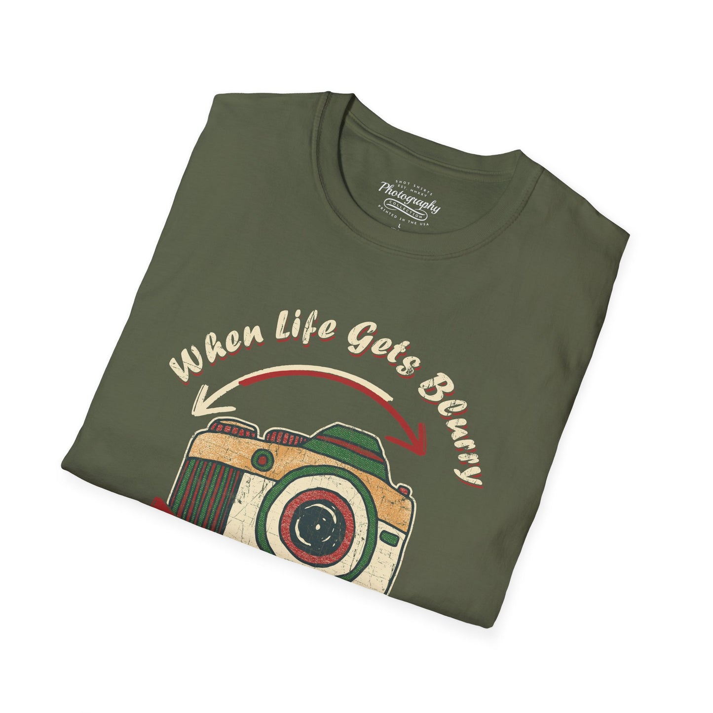 0062. When Life Gets Blurry Adjust Your Focus Retro Photo Camera Unisex T-Shirt