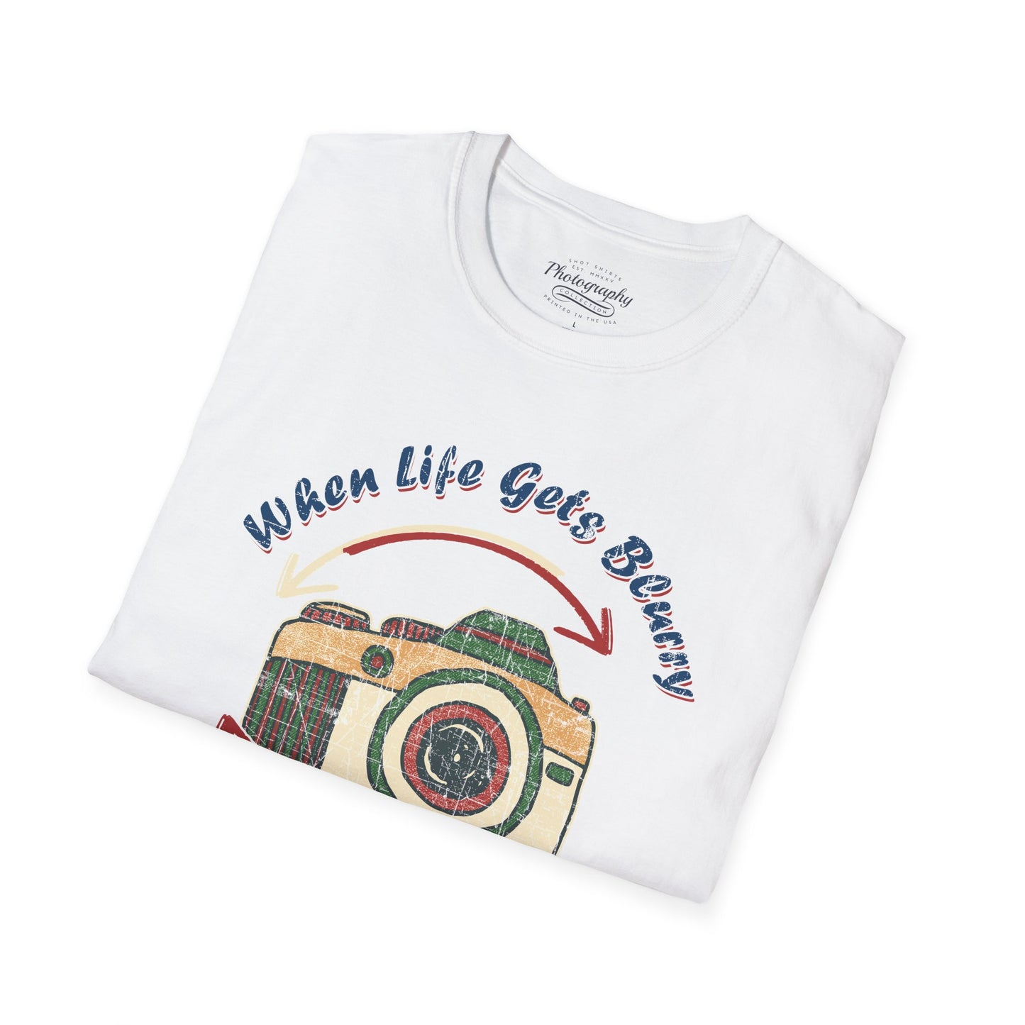 0062. When Life Gets Blurry Adjust Your Focus Retro Photo Camera Unisex T-Shirt