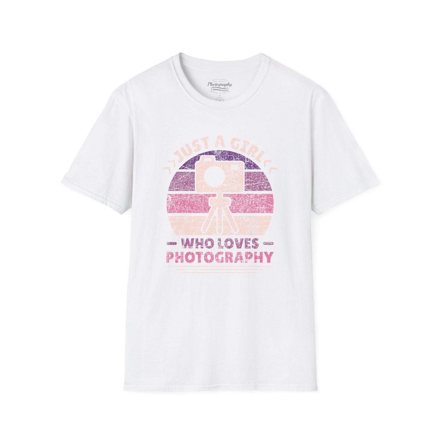 0097. Just A Girl Who Loves Photography Retro Sunset Unisex T-Shirt
