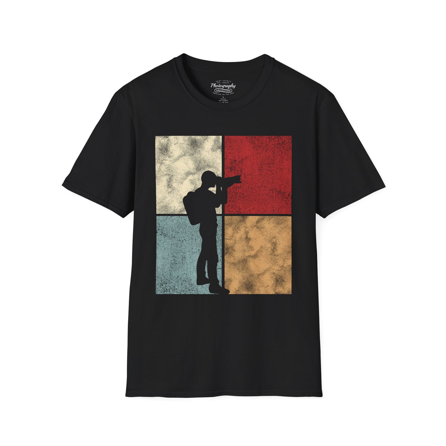 0025. Colored Silhouette Of A Photographer Unisex T-Shirt