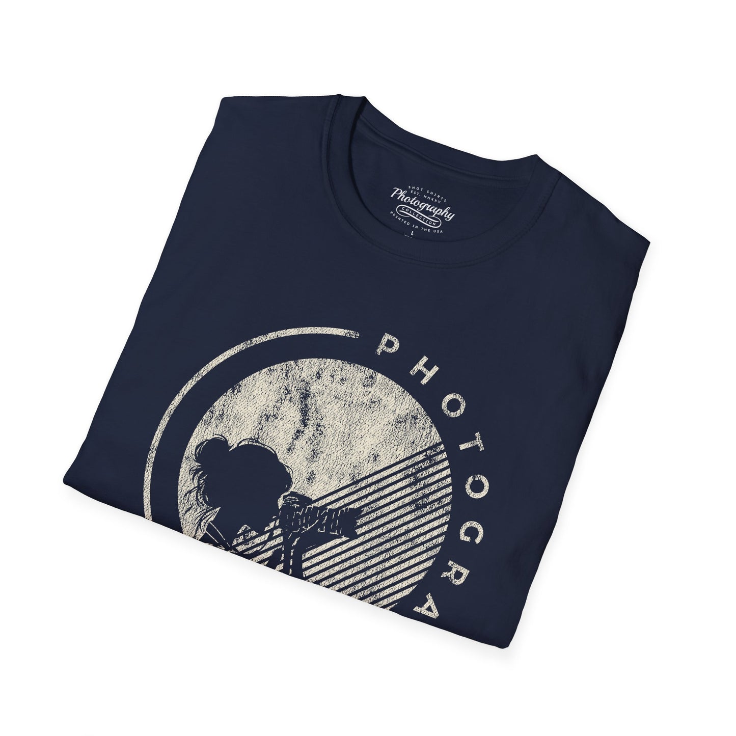 0065. Grunge Girl Photographer Silhouette Unisex T-Shirt