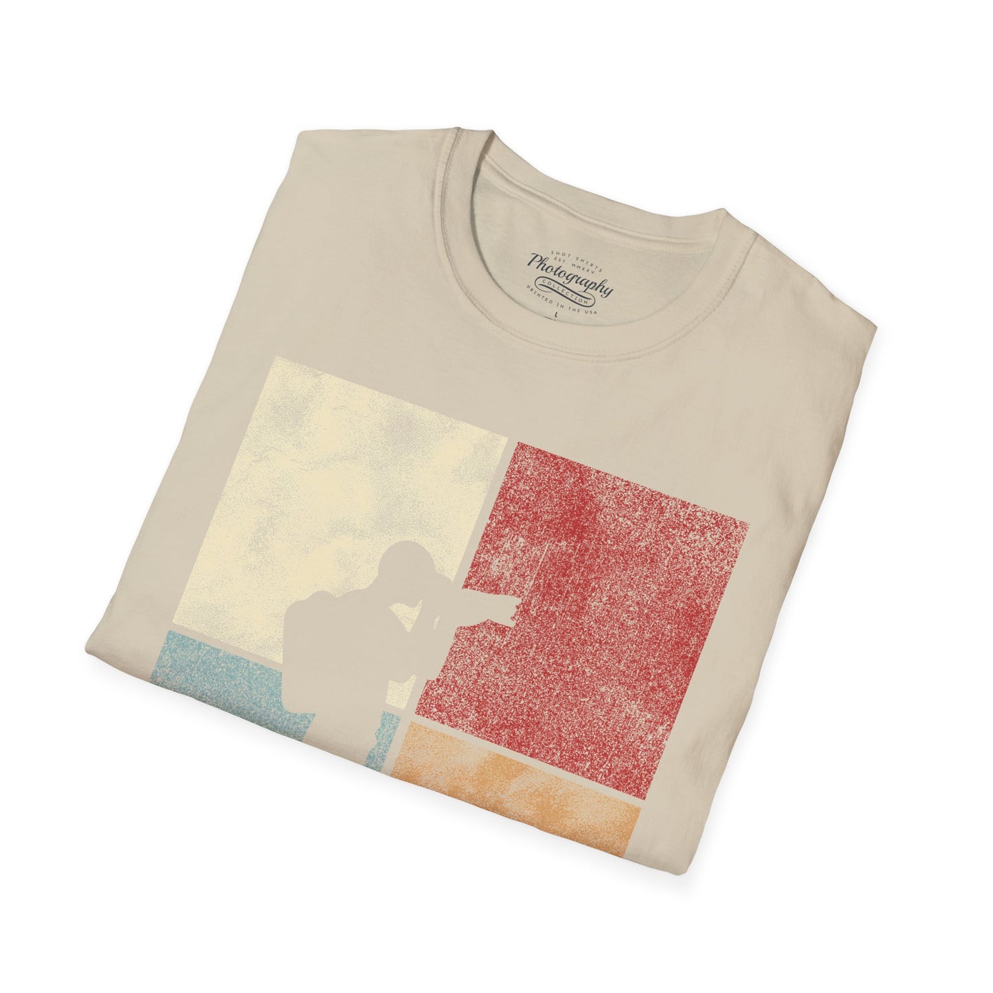 0025. Colored Silhouette Of A Photographer Unisex T-Shirt