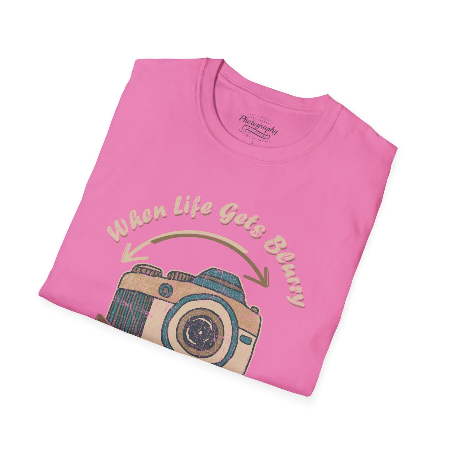 0063. When Life Gets Blurry Adjust Your Focus Retro Photo Camera Unisex T-Shirt