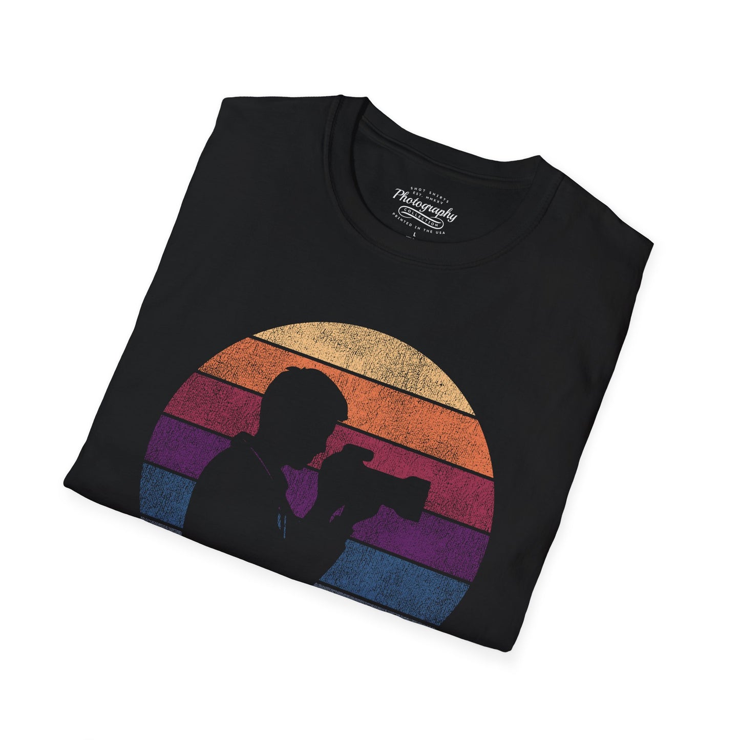 0035. Retro Sunset Silhouette Of A Photographer Unisex T-Shirt