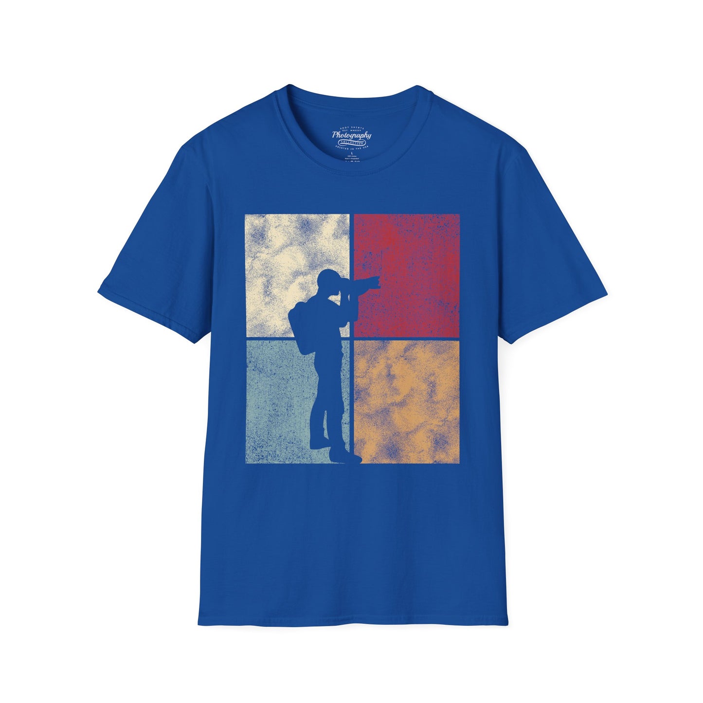0025. Colored Silhouette Of A Photographer Unisex T-Shirt
