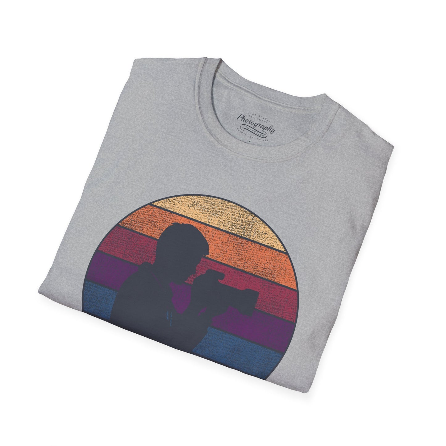 0035. Retro Sunset Silhouette Of A Photographer Unisex T-Shirt