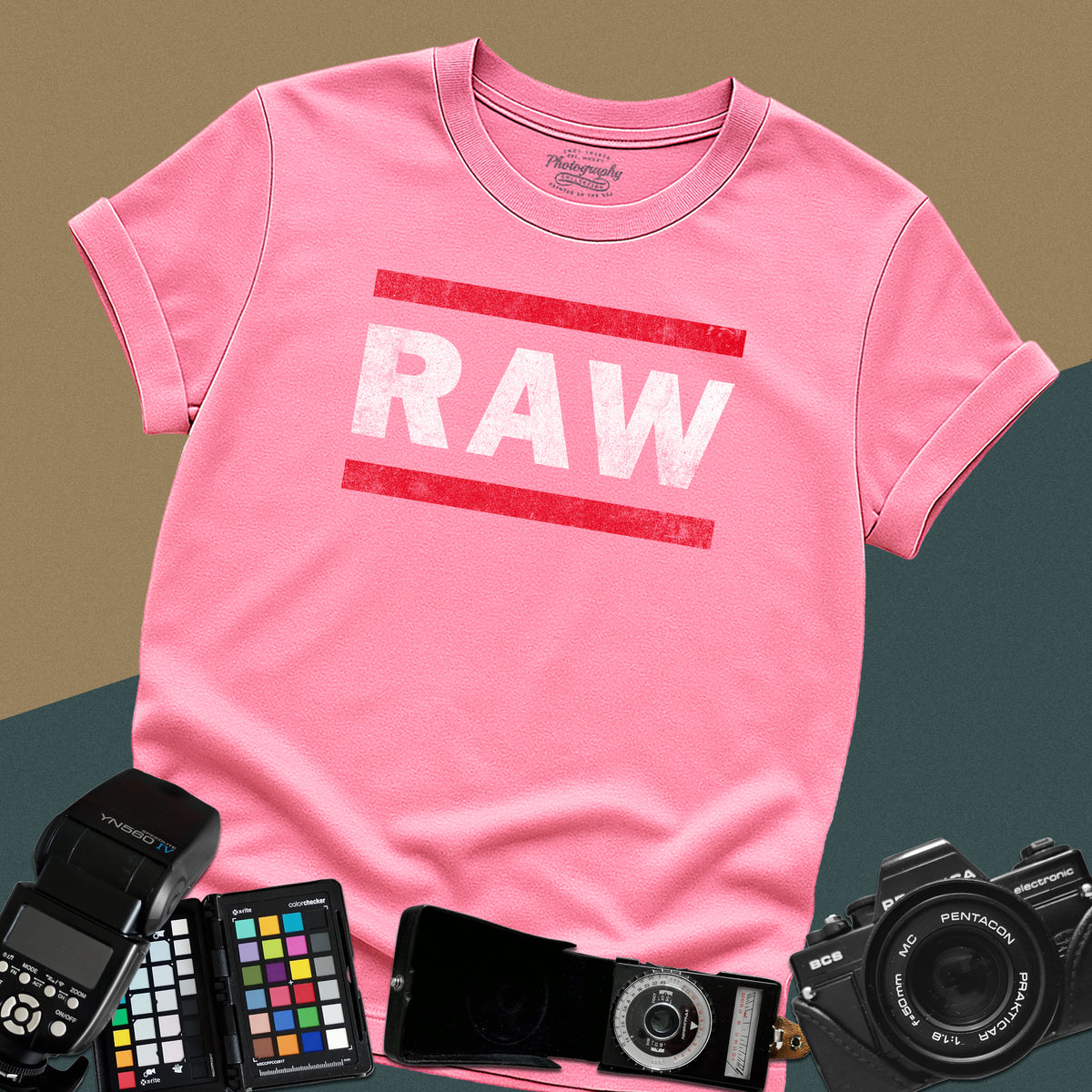 Raw Unedited Format Wrestling Parody Distressed Typography T-Shirt