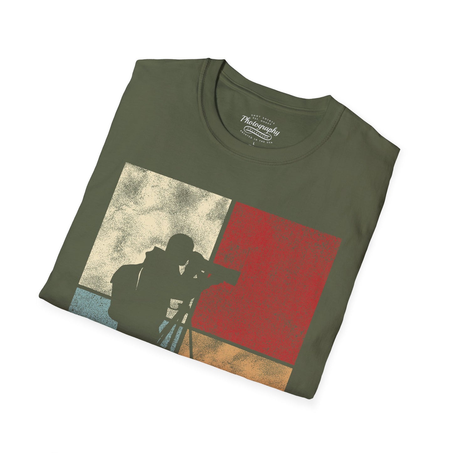 0026. Colored Silhouette Of A Photographer Unisex T-Shirt