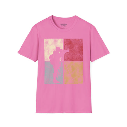 0026. Colored Silhouette Of A Photographer Unisex T-Shirt