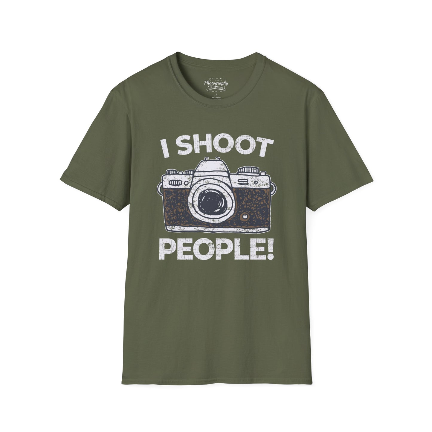 0047. I Shoot People Hand Drawn Retro Photo Camera Unisex T-Shirt