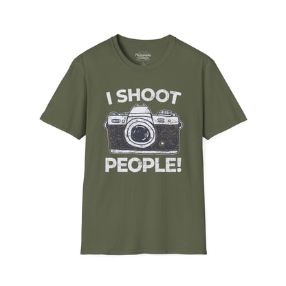 0047. I Shoot People Hand Drawn Retro Photo Camera Unisex T-Shirt