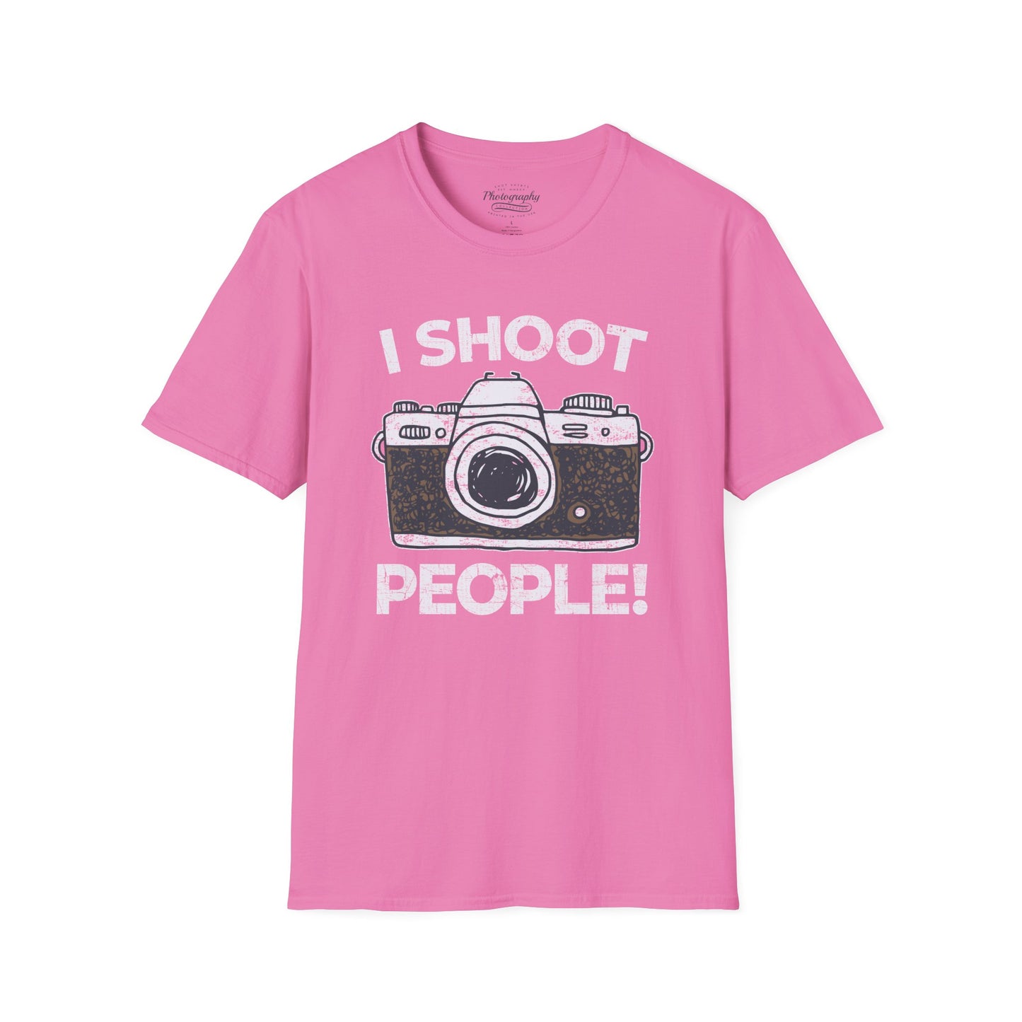 0047. I Shoot People Hand Drawn Retro Photo Camera Unisex T-Shirt