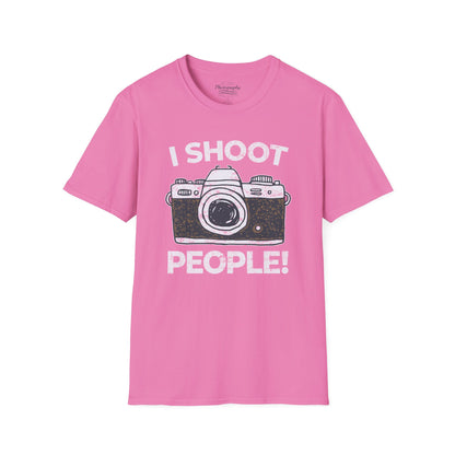 0047. I Shoot People Hand Drawn Retro Photo Camera Unisex T-Shirt