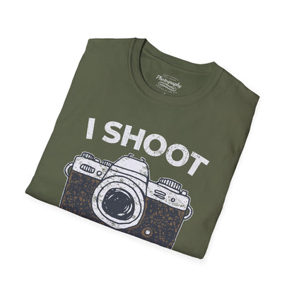 0047. I Shoot People Hand Drawn Retro Photo Camera Unisex T-Shirt
