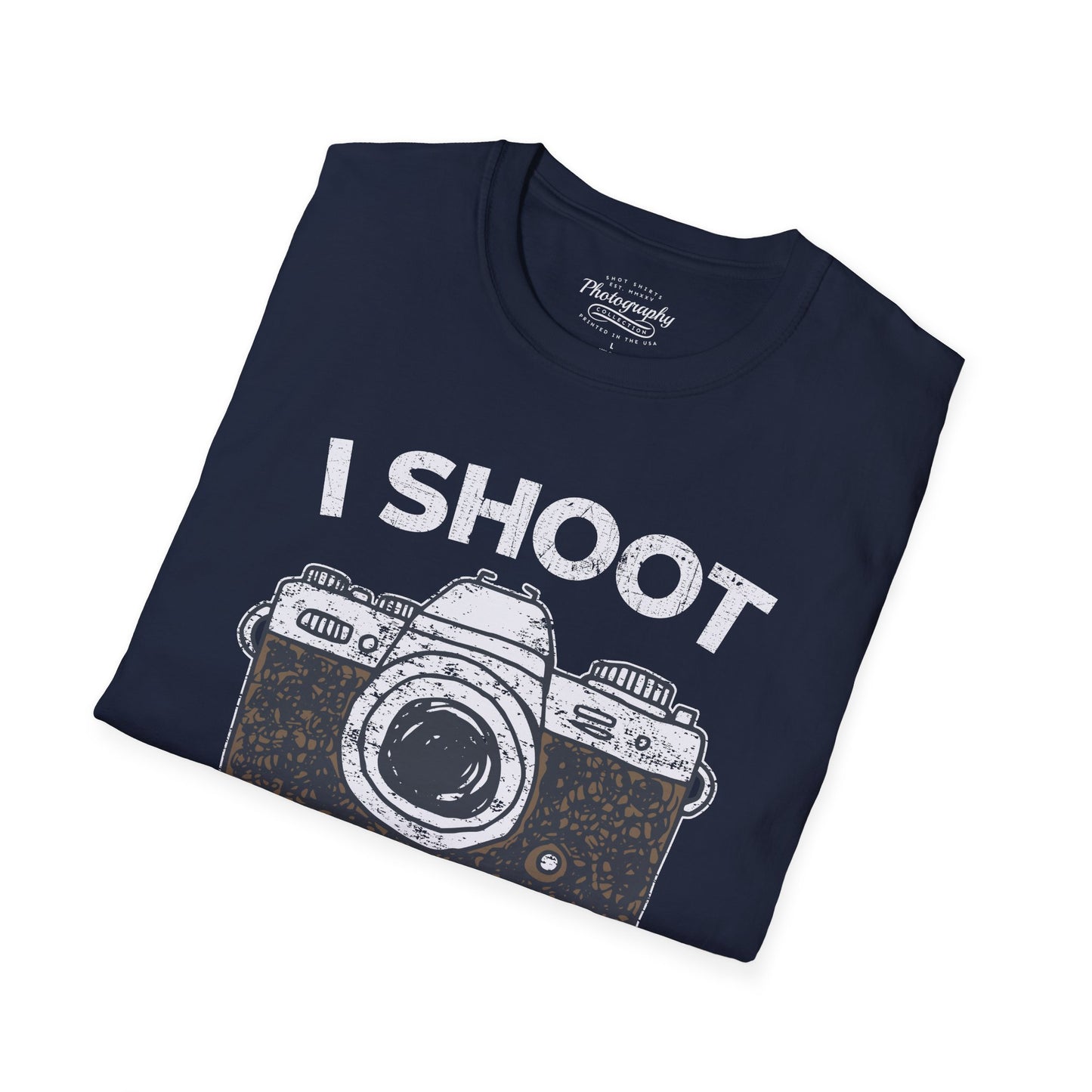 0047. I Shoot People Hand Drawn Retro Photo Camera Unisex T-Shirt