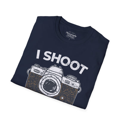 0047. I Shoot People Hand Drawn Retro Photo Camera Unisex T-Shirt