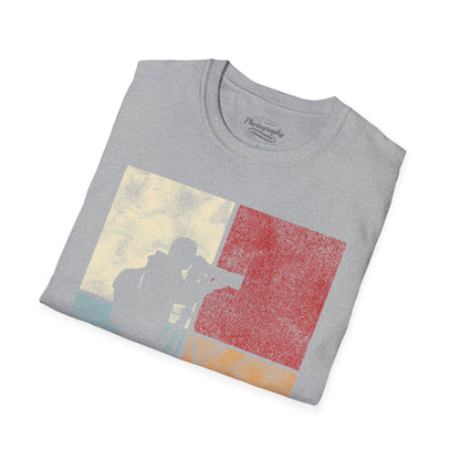 0026. Colored Silhouette Of A Photographer Unisex T-Shirt