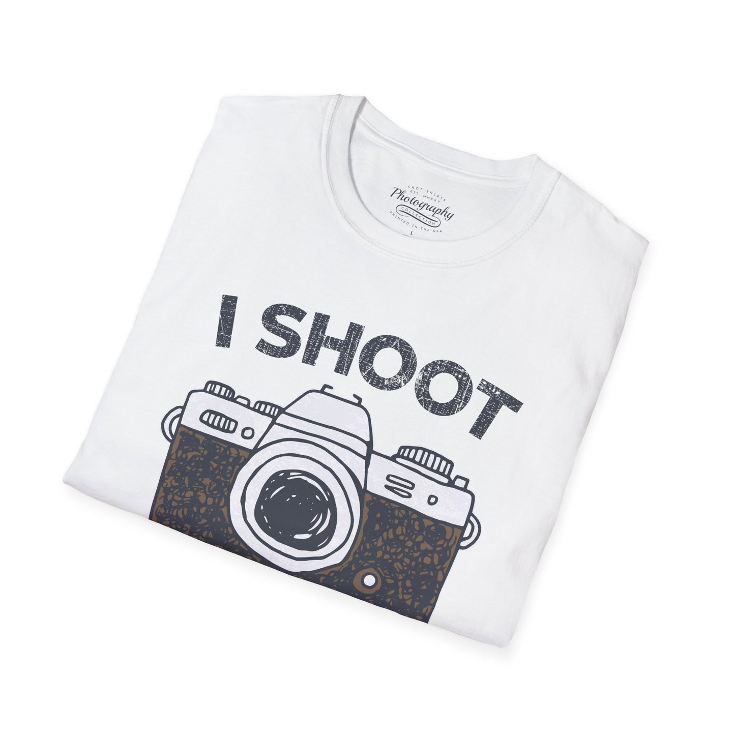 0047. I Shoot People Hand Drawn Retro Photo Camera Unisex T-Shirt