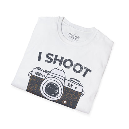 0047. I Shoot People Hand Drawn Retro Photo Camera Unisex T-Shirt