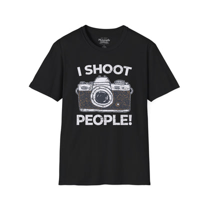 0047. I Shoot People Hand Drawn Retro Photo Camera Unisex T-Shirt
