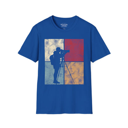 0026. Colored Silhouette Of A Photographer Unisex T-Shirt