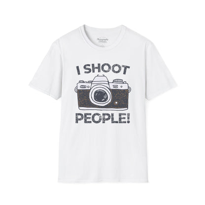 0047. I Shoot People Hand Drawn Retro Photo Camera Unisex T-Shirt