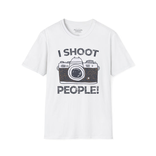 0047. I Shoot People Hand Drawn Retro Photo Camera Unisex T-Shirt