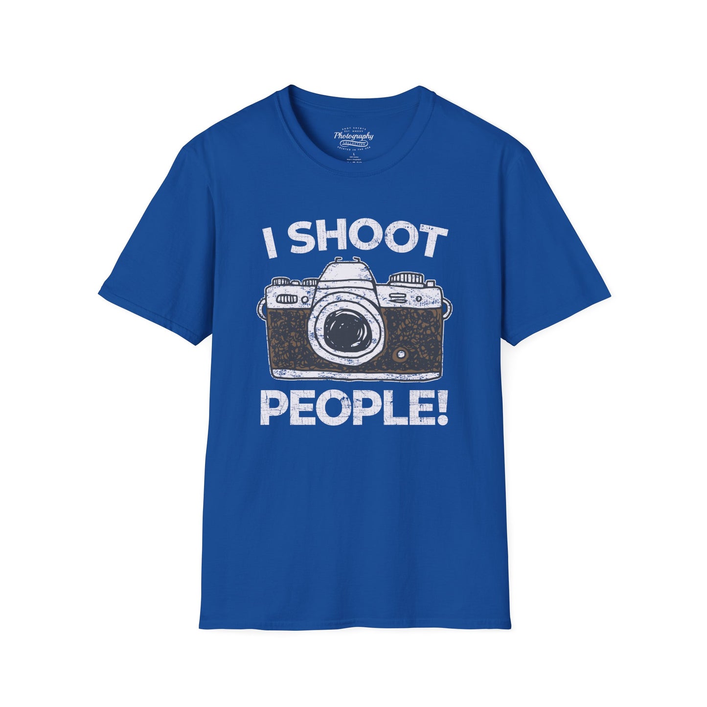 0047. I Shoot People Hand Drawn Retro Photo Camera Unisex T-Shirt