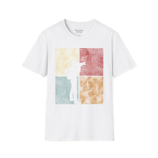 0025. Colored Silhouette Of A Photographer Unisex T-Shirt