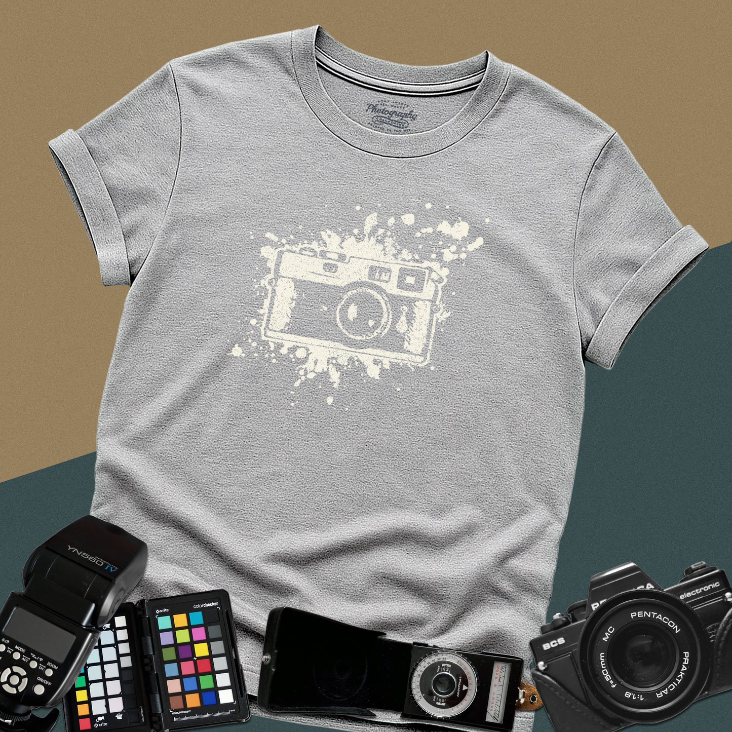 0019. Watercolor Painted Photo Camera Unisex T-Shirt