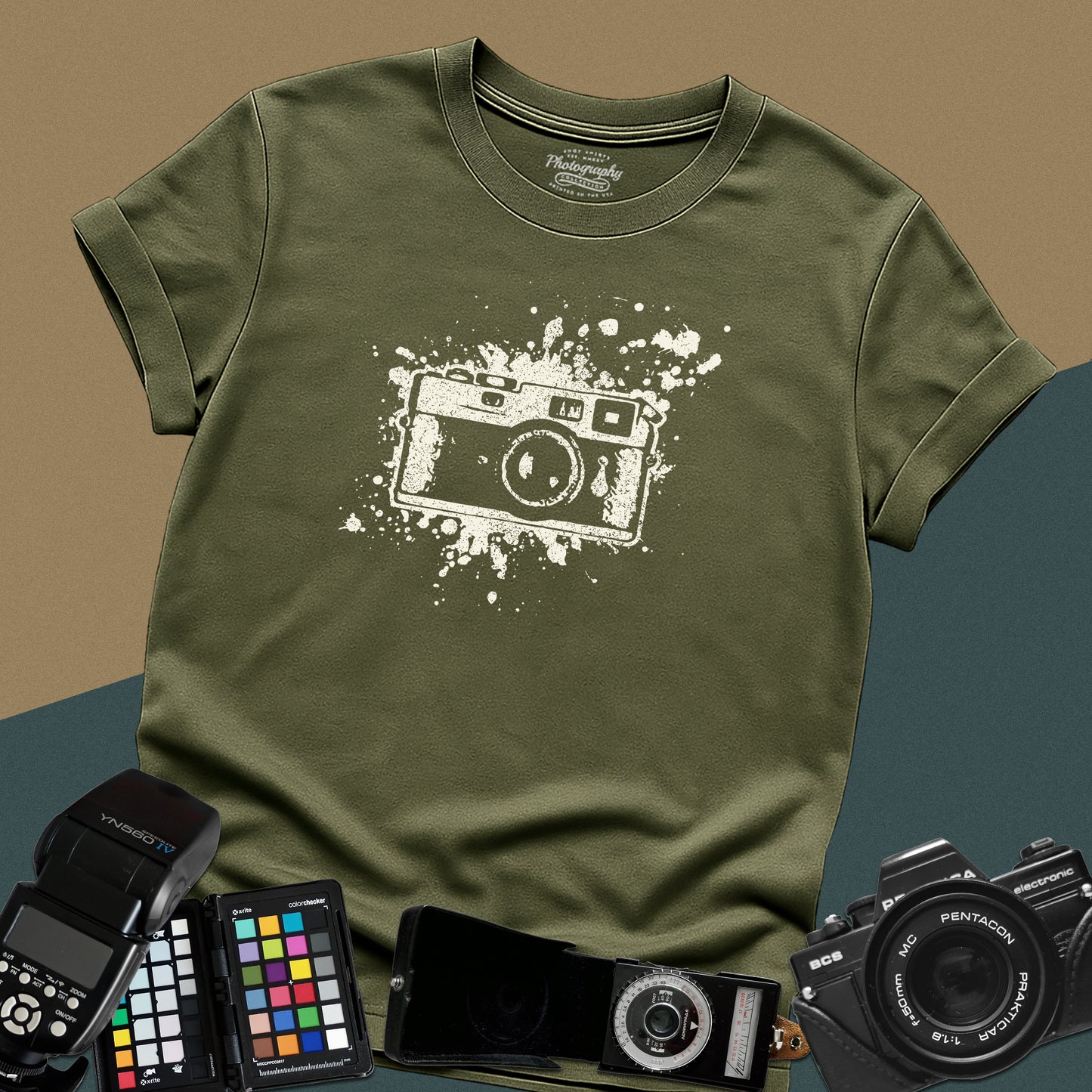 0019. Watercolor Painted Photo Camera Unisex T-Shirt