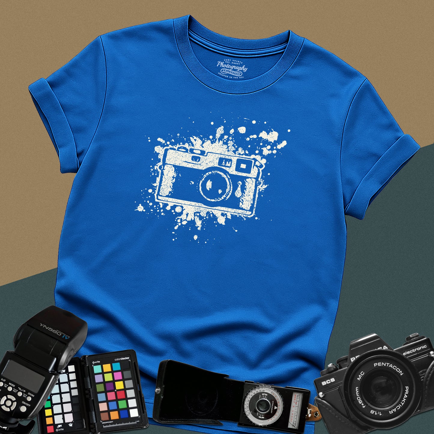 0019. Watercolor Painted Photo Camera Unisex T-Shirt