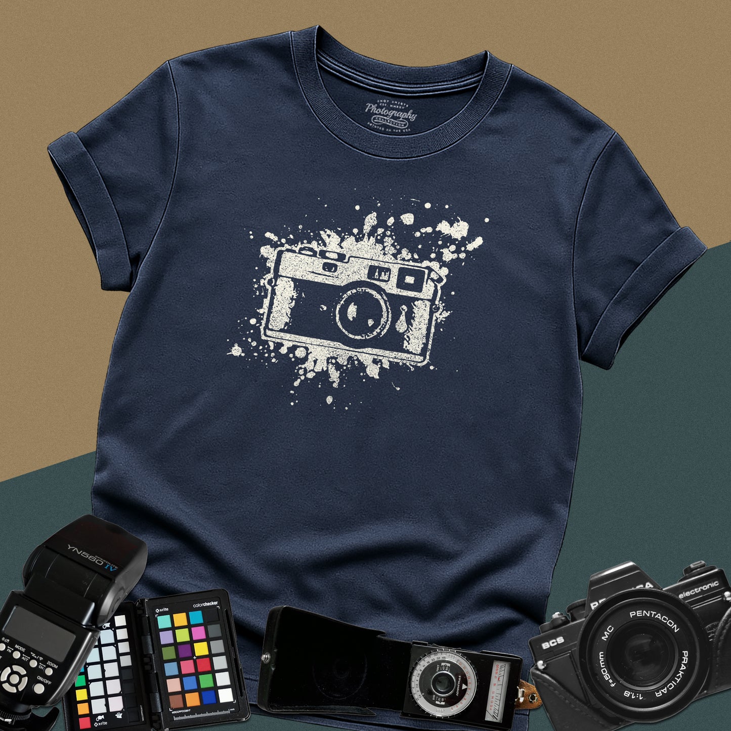 0019. Watercolor Painted Photo Camera Unisex T-Shirt