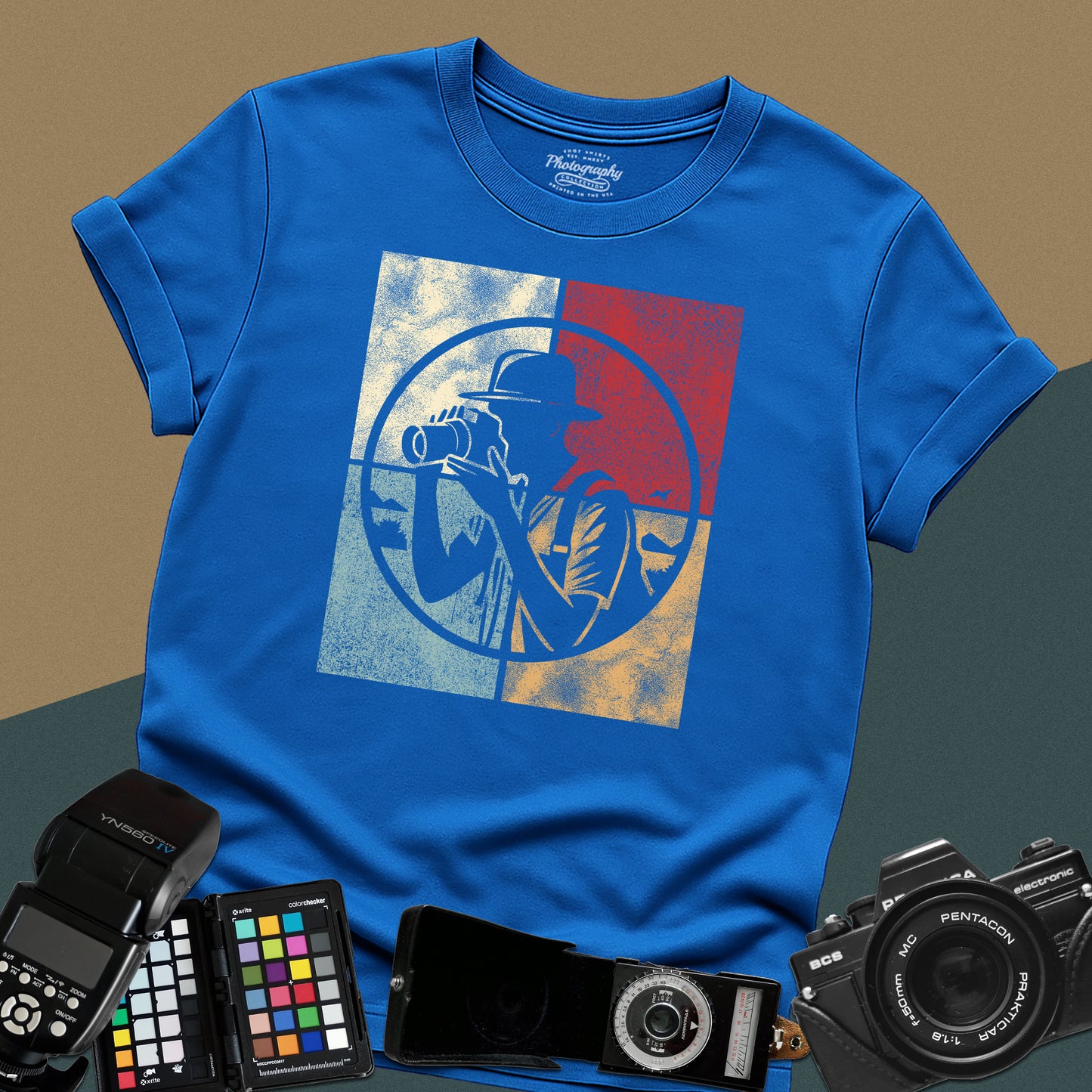 0024. Colored Silhouette Of A Photographer Unisex T-Shirt