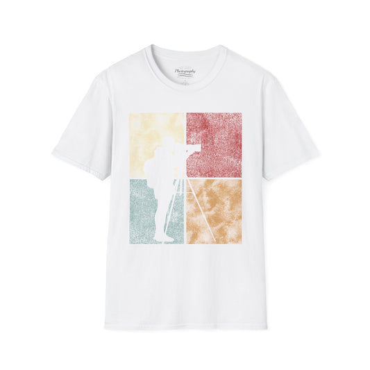 0026. Colored Silhouette Of A Photographer Unisex T-Shirt