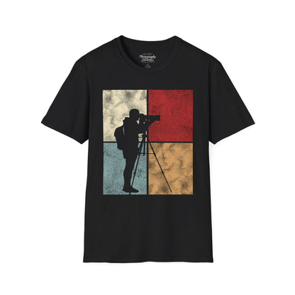 0026. Colored Silhouette Of A Photographer Unisex T-Shirt