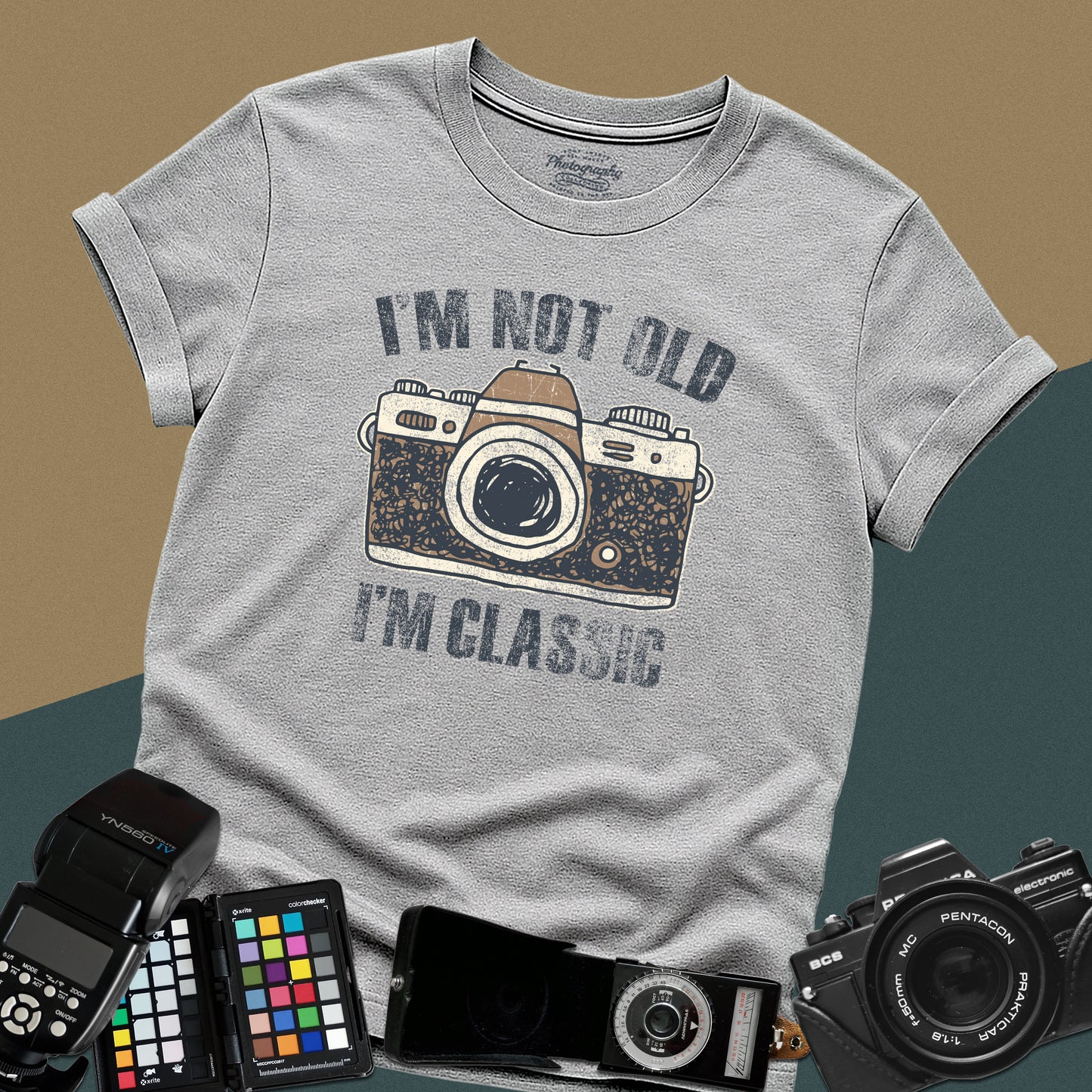 0051. I'm Not Old I'm Classic Retro Hand-Drawn Photo Camera Unisex T-Shirt